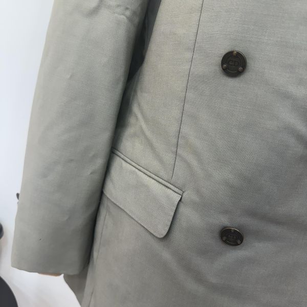 Dior 灰色雙排扣西裝外套 