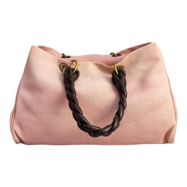 Bottega Veneta 粉紅色帆布托特包 