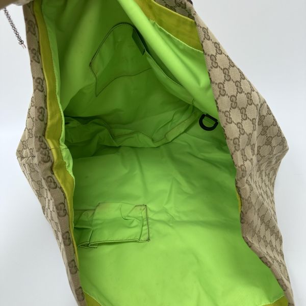 Gucci 古馳 超大購物米色帆布托特包 