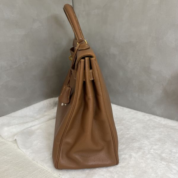Hermès Kelly 凱莉包 35 金棕金扣 