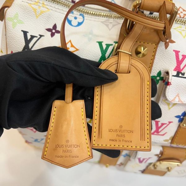 LV 村上隆白三彩 keepall 45 旅行包 