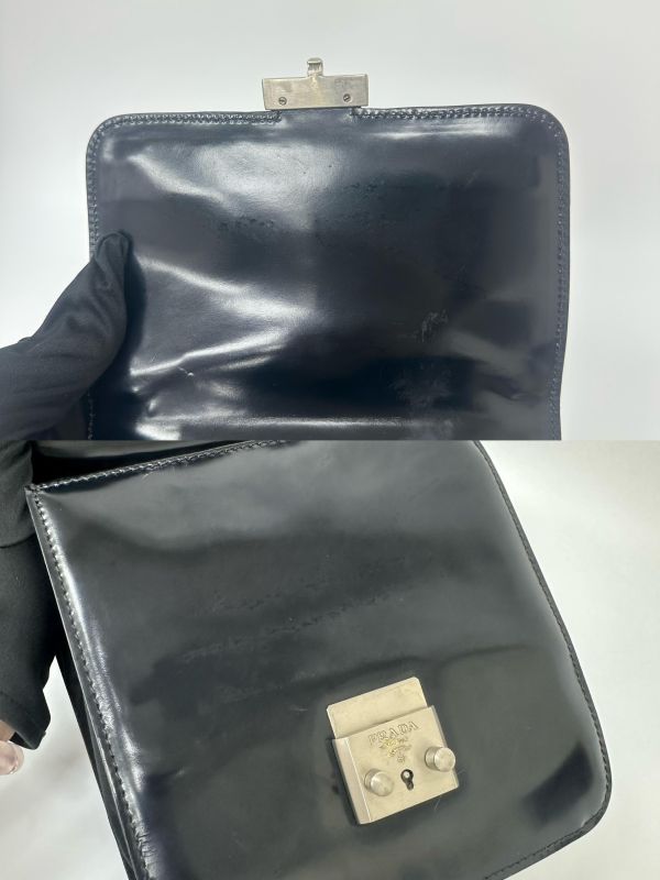 PRADA 黑色皮革手提包 