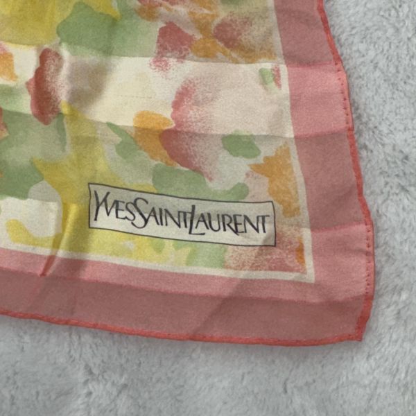 Yves Saint Laurent 聖羅蘭 水彩暈染印花絲巾 