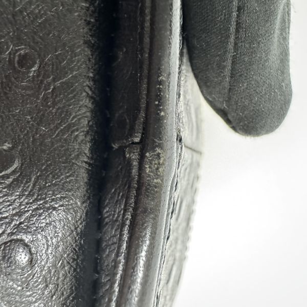 Versace 黑金鴕鳥紋手提包​​ 