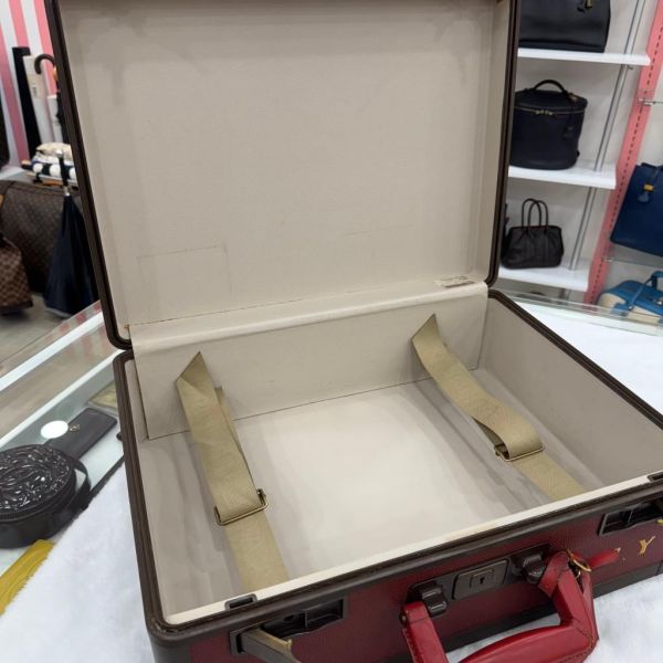 Louis Vuitton 硬箱 紅皮革旅行箱 