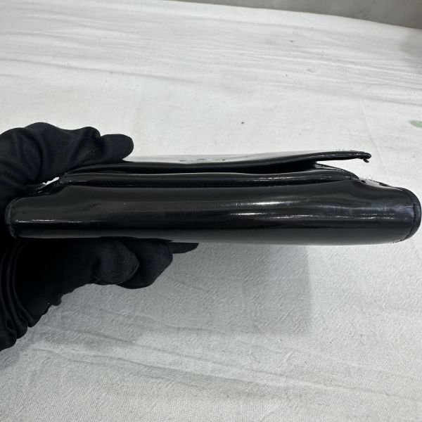 Gucci 黑色漆皮零錢袋短夾 