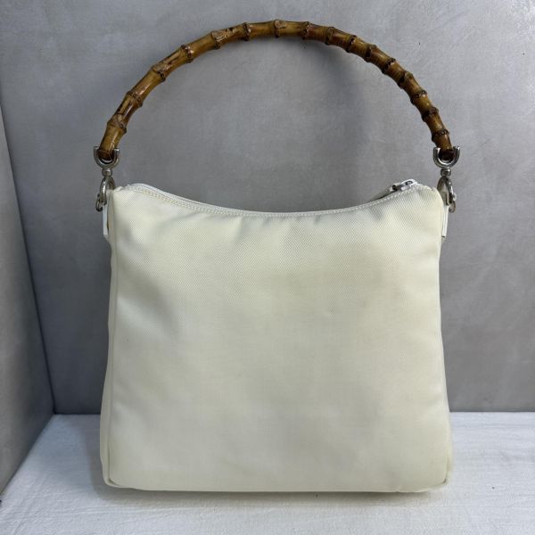 Gucci 米白竹節手提肩背包 