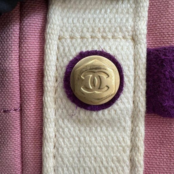 CHANEL 復古粉紫色帆布小托特包 