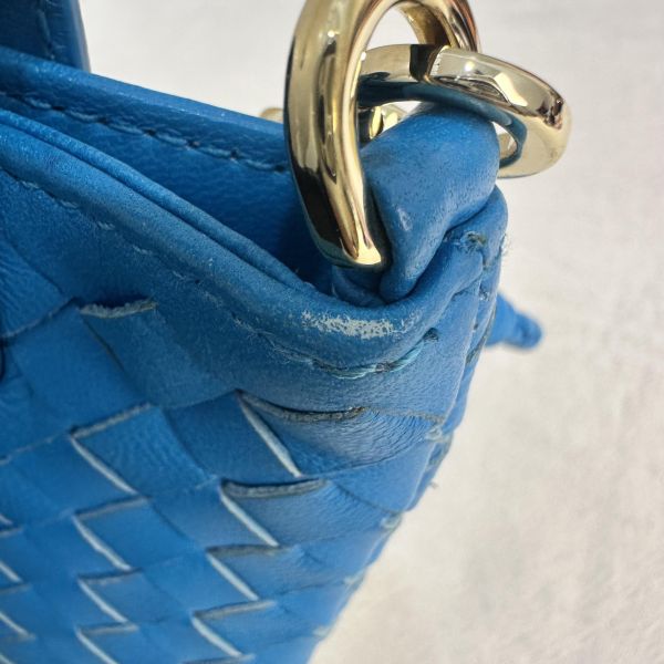 Bottega Veneta 中古藍色小編織多功能手機包 