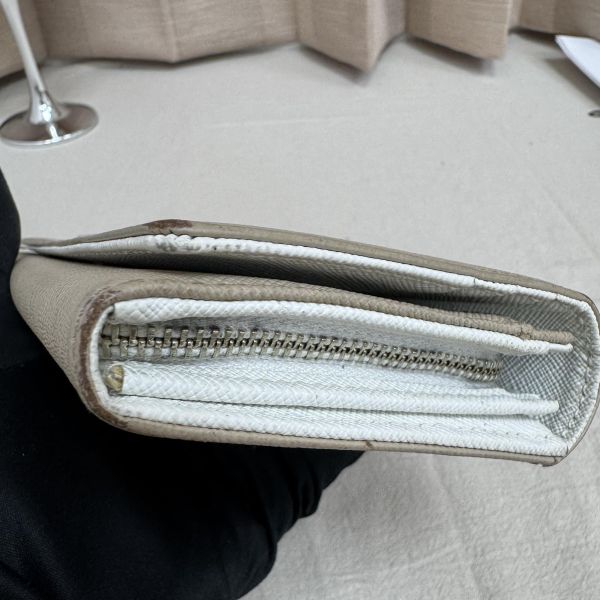 agnes b. 米色長款錢包 