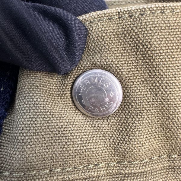 Hermès 中古綠色小號帆布手袋 