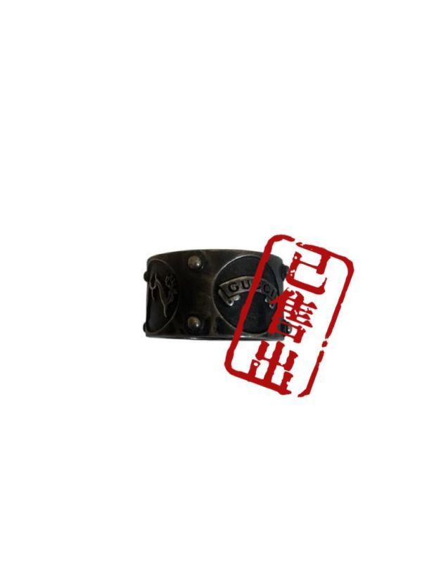 Gucci 馬銜鍊寬版戒指 