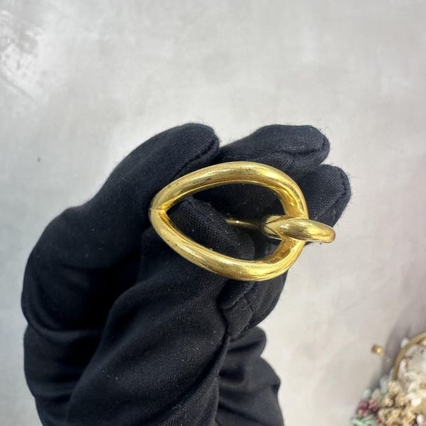 Hermes 中古金色扭結絲巾環絲巾扣 