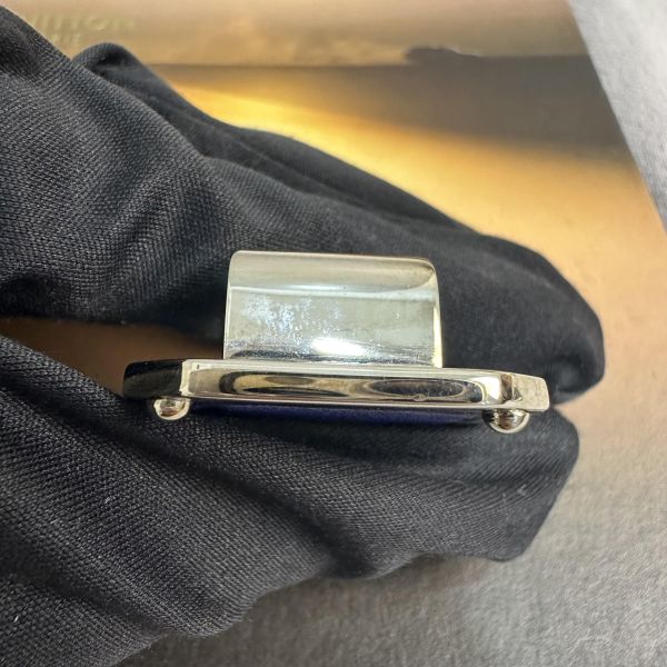Gucci藍色 GG 壓花皮革金屬配件 
