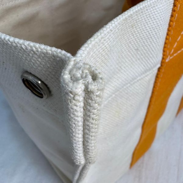 Hermès Herbag Cabas 橘色提把帆布托特包 