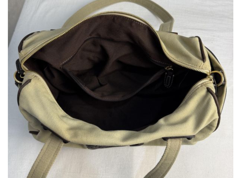 LOEWE Anagram 帆布皮革拼接波士頓包/手提包 