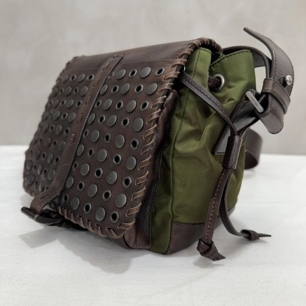 Prada 普拉達 Archive 尼龍皮革拼接郵差包 