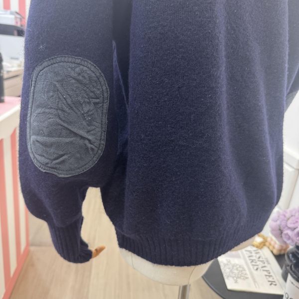 Burberry 皮拼羊毛衣 