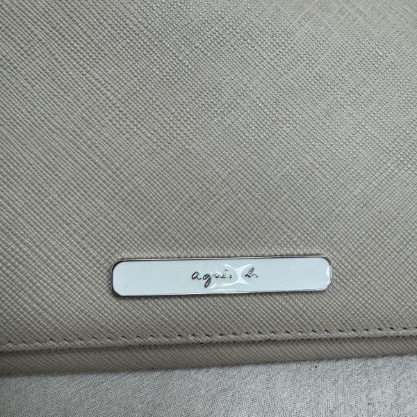 agnes b. 米色長款錢包 