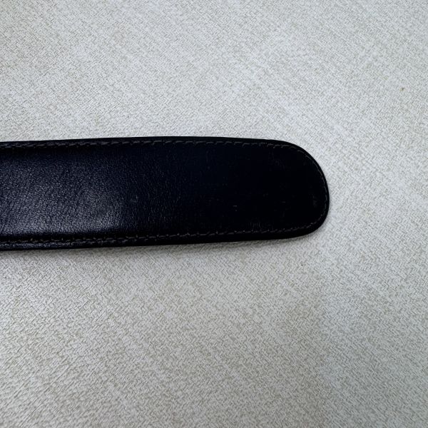 Celine 金x銀馬車頭 黑皮革 皮帶 腰帶 