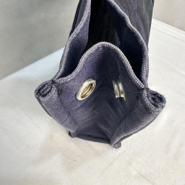 Hermès 中古紫拼黑小號帆布手袋 