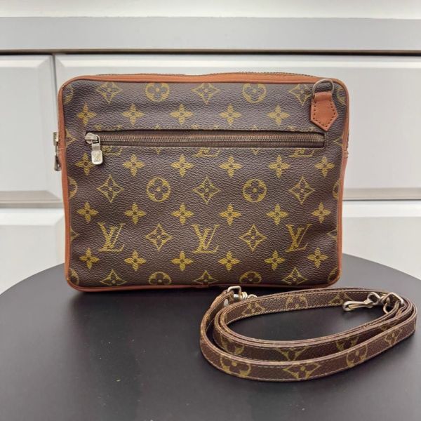 Louis Vuitton 紅皮老花方形斜背包 