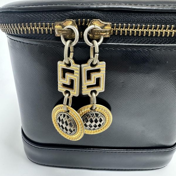 Versace Vintage 中古太陽神標誌黑色手提化妝包 