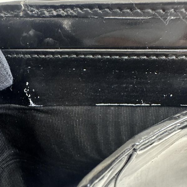 Gucci 黑色漆皮零錢袋短夾 