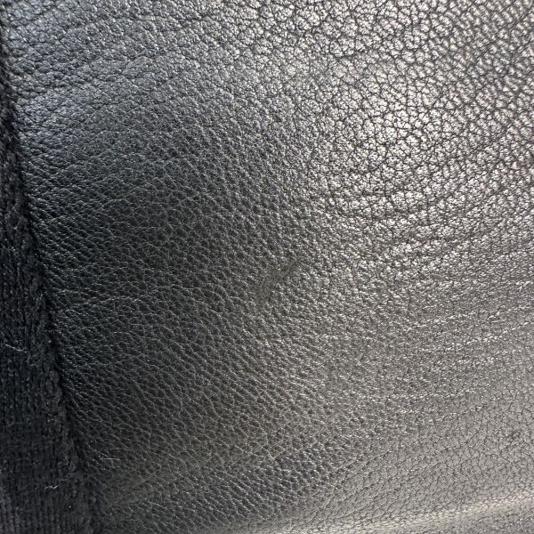 Hermès 黑色帆布拼皮革手提包 