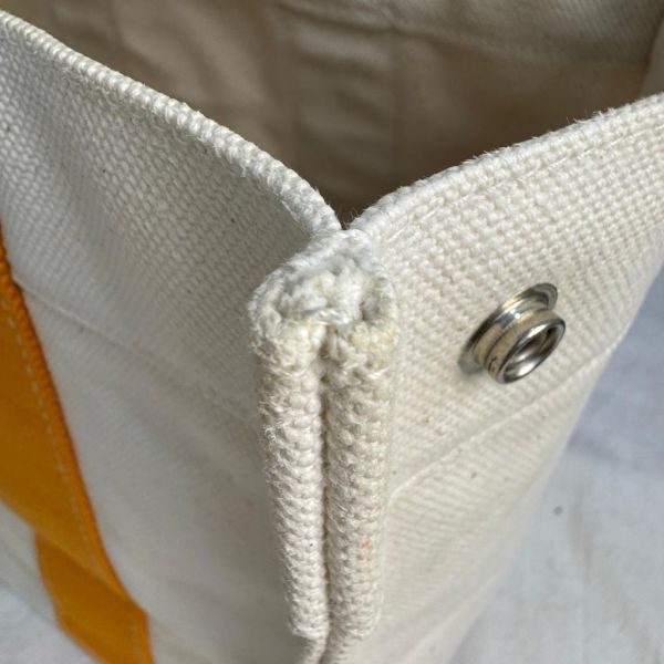 Hermès Herbag Cabas 橘色提把帆布托特包 