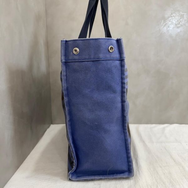 Hermès  Cavalcadour Étriers 藍色馬圖帆布托特包 