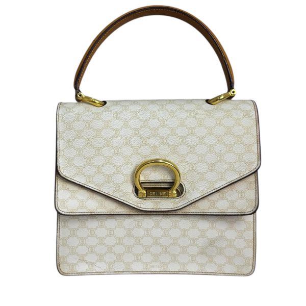 Celine 白色老花雙子星手提包 