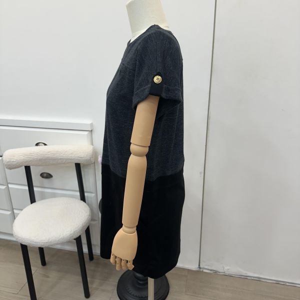 Burberry 巴寶莉 拼接黑灰連身裙 藍標 