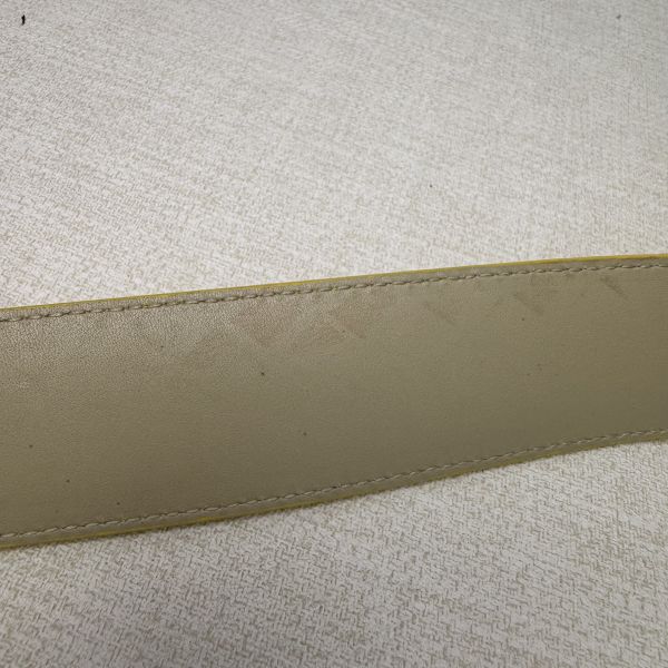 Bottega Venetia 黃 編織銀頭 皮帶 腰帶 