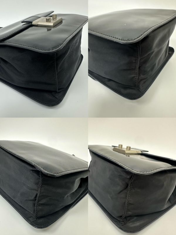PRADA 黑色皮革手提包 