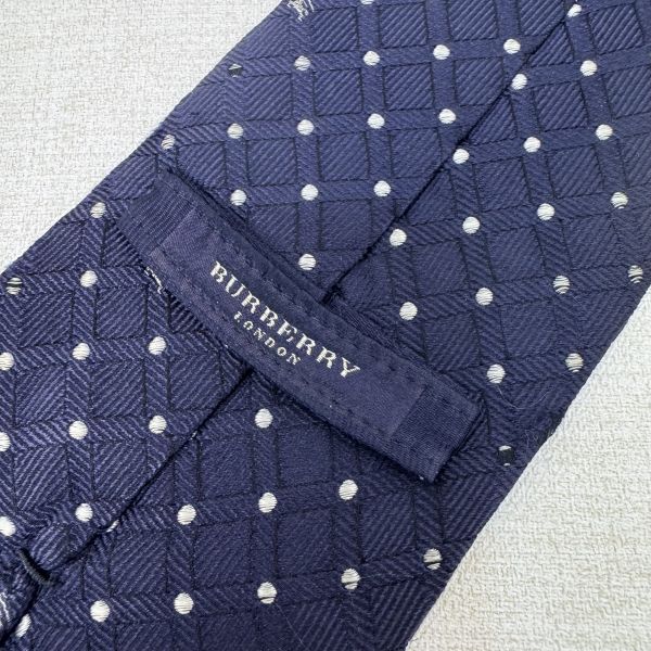 Burberry 藍 點點小logo 領帶 領結 絲綢（中古） 