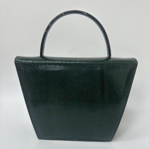 Celine Vintage 綠色蜥蜴皮手提包 