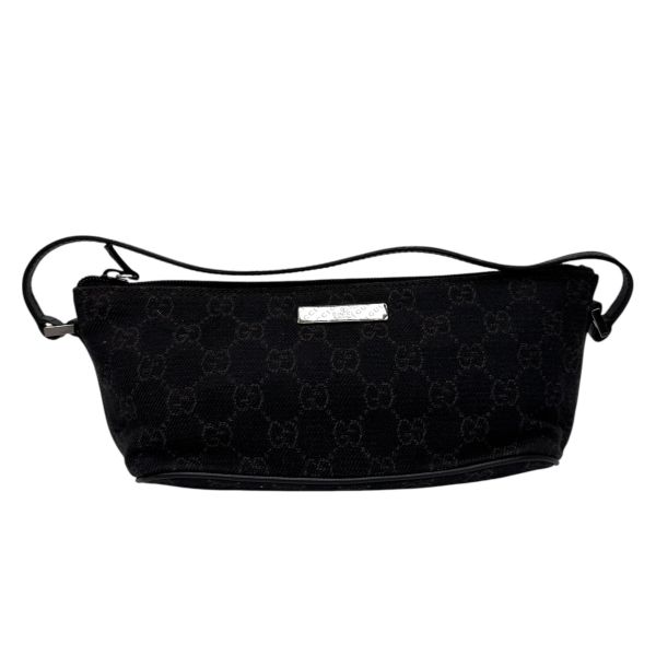 Gucci 黑色老花腋下包 