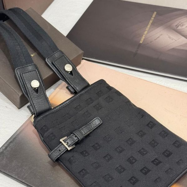 BALLY 黑色帆布背包 