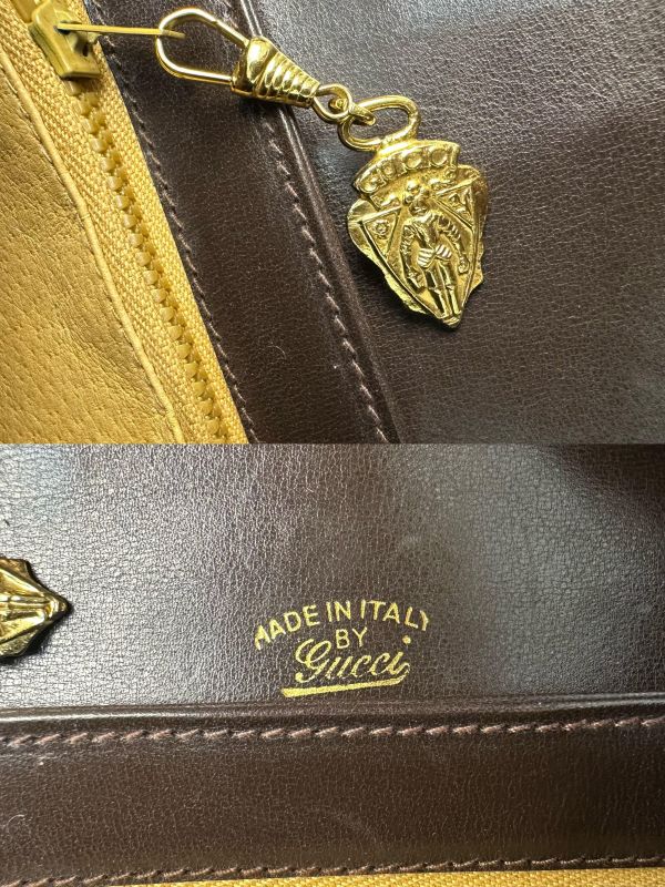 Gucci 馬銜扣 (Horsebit) 復古棕色皮革單肩包* 