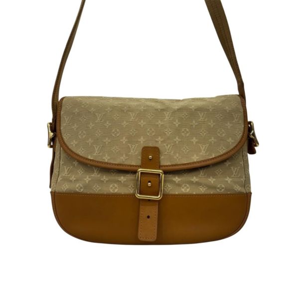 Louis Vuitton 黃色丹寧拼焦糖皮革斜背包 