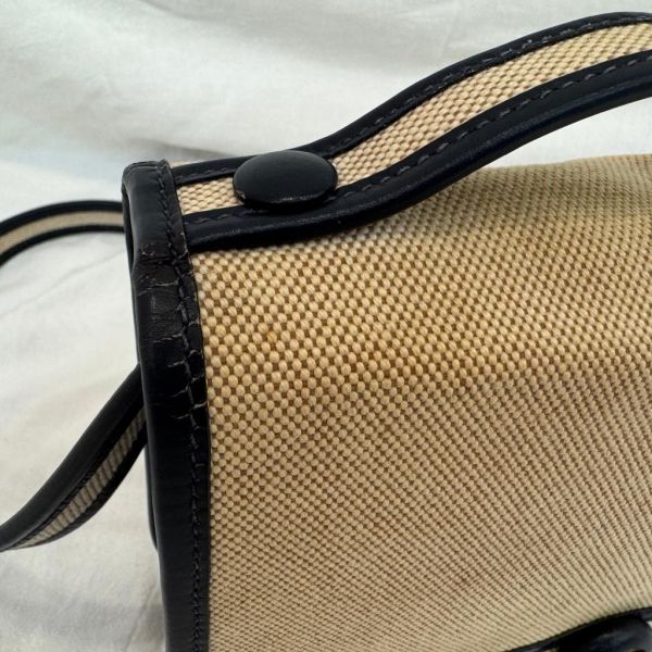 Hermès 小馬頭帆布拼皮小書包 