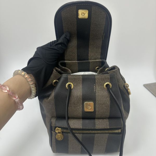 Fendi Pequin 條紋背包 