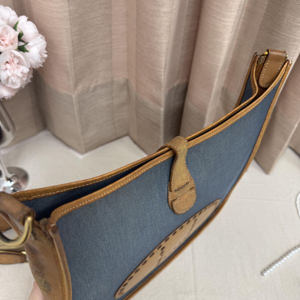 Hermès  Evelyne牛仔帆布包 