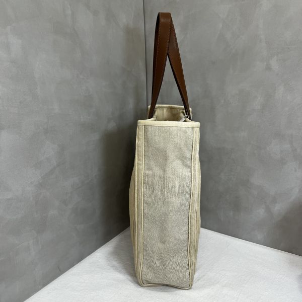 Hermès 帆布皮革手提袋 