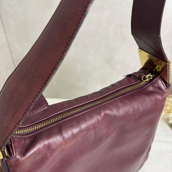 Celine 酒紅色單肩包 