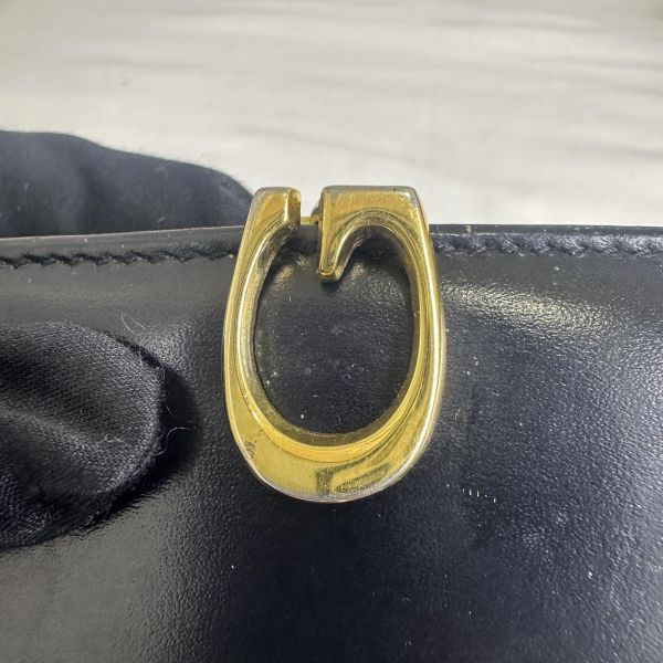 GUCCI 中古 黑色金扣G LOGO 短夾 