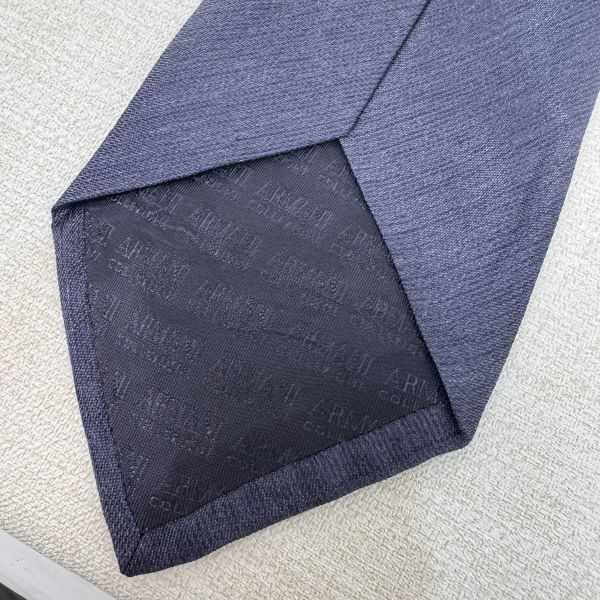 Armani 藍素面 領帶 領結 絲綢（中古） 