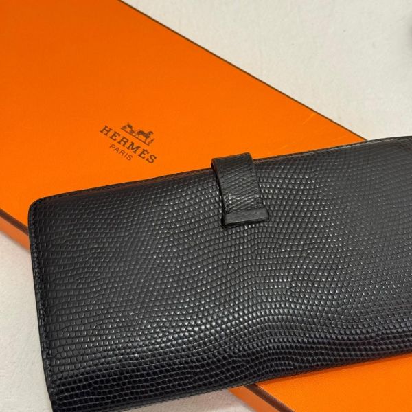 Hermès 蜥蜴皮Bears 長夾 