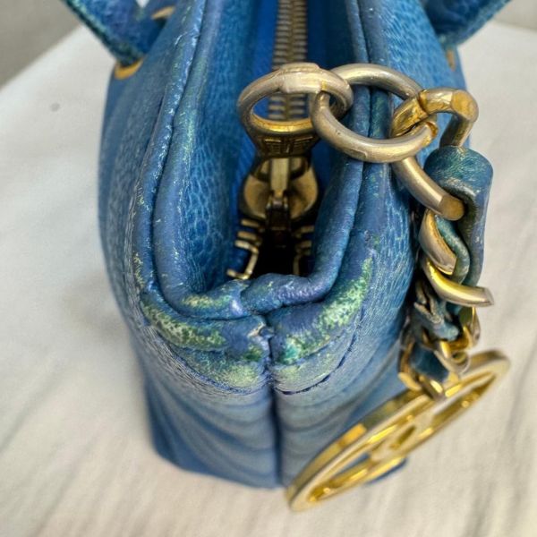 Chanel Vintage Chevron Caviar Tote 藍色 